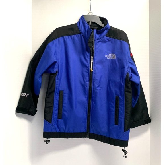 The North Face Boys Size XL Blue Black Striped Full Zip Coat Jacket Apex Ripstop